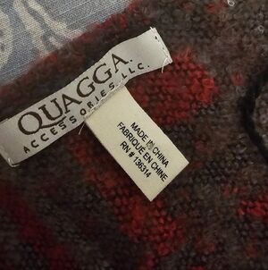 Quagga Red and Brown Knit Scarf 74x29
